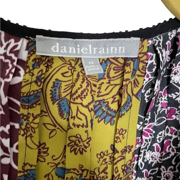 Daniel Rainn Boho Tassel Patchwork Blouse XS Beaded - Picture 3 of 7